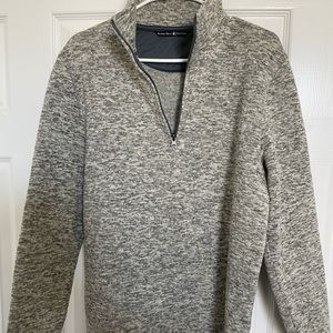 Heather Grey/Oatmeal Beverly Hills Polo Club Quarter-Zip